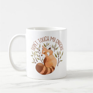 MUG PANDA ROUGE CUTE ANIMAL NE TOUCHE PAS MES COLLATIO