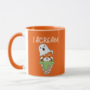 Mug Panda Rouge Halloween Ghost I Scream Ice Cream Pun