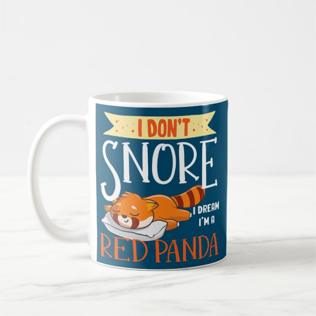 Mug Panda Rouge mignonne dormant femmes Graphisme Homm (Gauche)