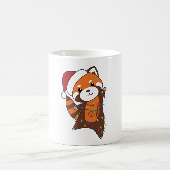 Mug Panda Rouge Noël Neige Animaux d'hiver Pandas (Centre)