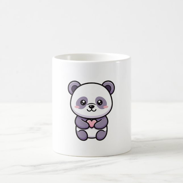 Mug Panda with Heart – Cute Whimsical Illustration (Centre)