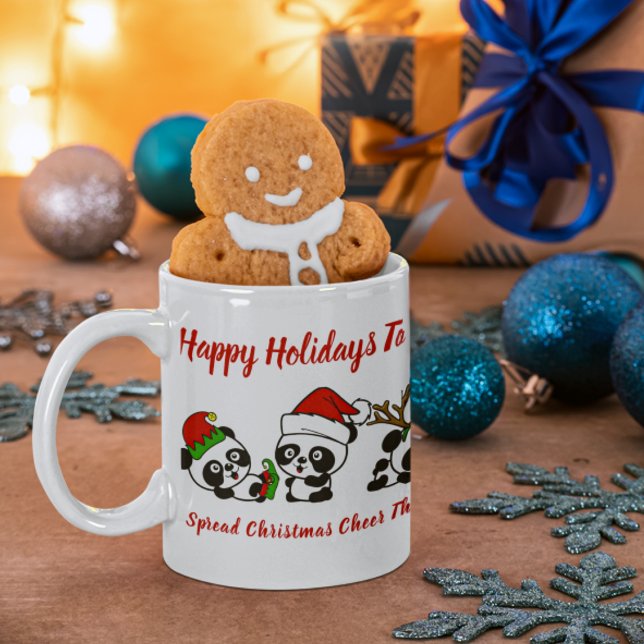 Mug Pandas de Noël personnalisés (Créateur téléchargé)