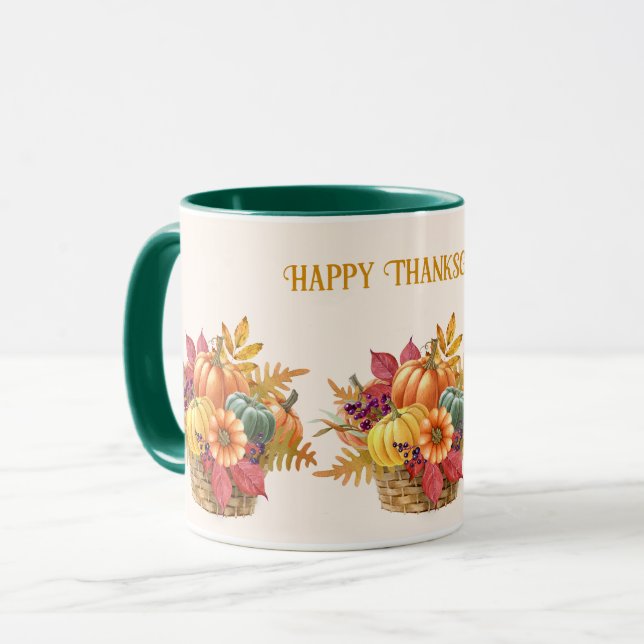 Mug Panier de Citrouille de Thanksgiving (Devant gauche)
