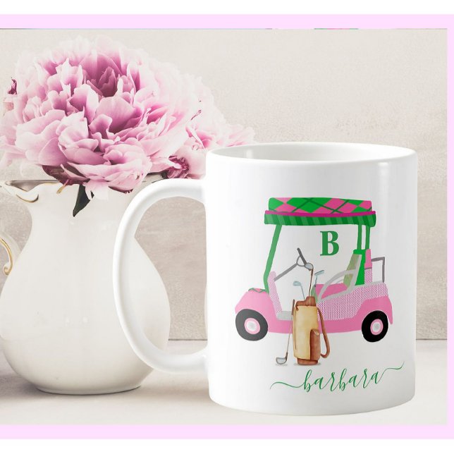 Mug Panier de golf de charme unique avec Clubs Monogra (Créateur téléchargé)