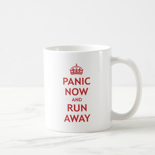 Mug Panique maintenant et course loin (Droite)
