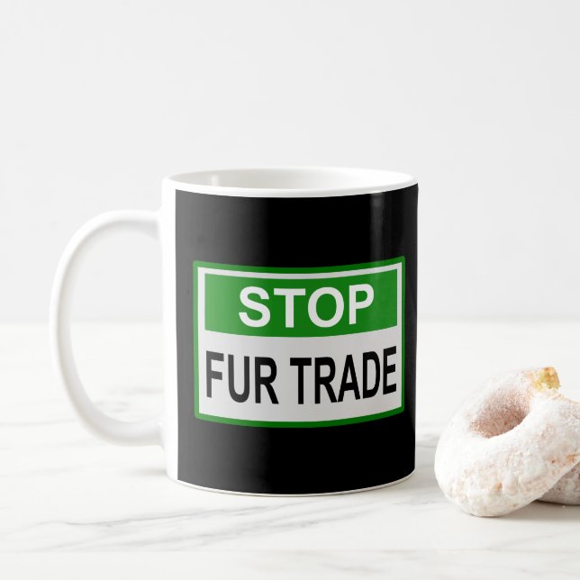 Mug Panneau commercial Stop Fur vert (Avec donut)