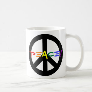 Mug Panneau de paix avec arc-en-ciel
