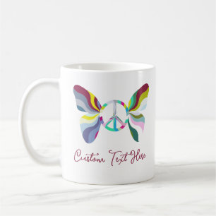 Mug Panneau de Paix des années 60 Retro Papillon Arc-e