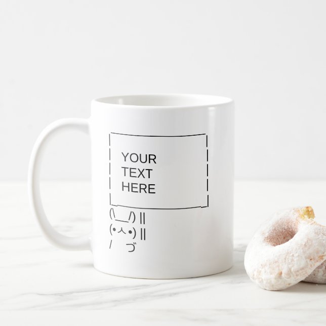 Mug Panneau de protestation Bunny / Art texte ASCII pe (Avec donut)