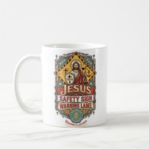 Mug Panneau de sécurité Jésus Étiquette d'avertissemen
