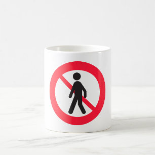 Mug Panneau de signalisation 'Interdit aux piétons'