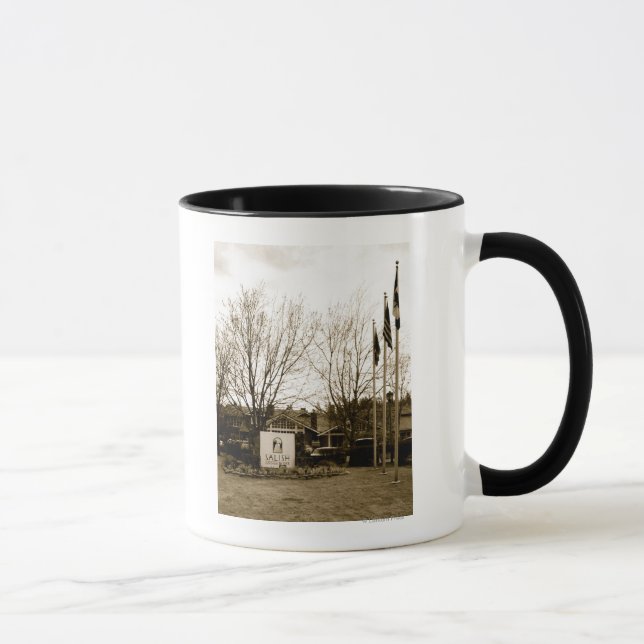 Mug Panneau d'entrée et vue Lodge (Droite)