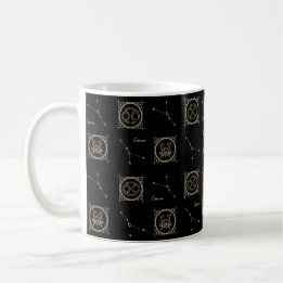 Mug Panneau étoile Astrologie du cancer Zodiac noir et