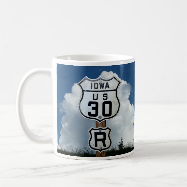 Mug Panneau Rare US Route 30 avec R Turn Sign (Gauche)