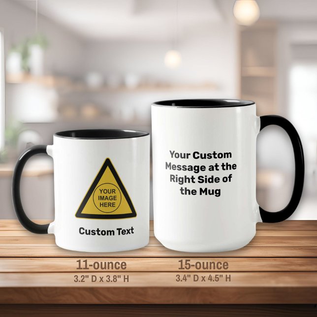 Mug Panneau triangle d'avertissement personnalisé (Créateur téléchargé)