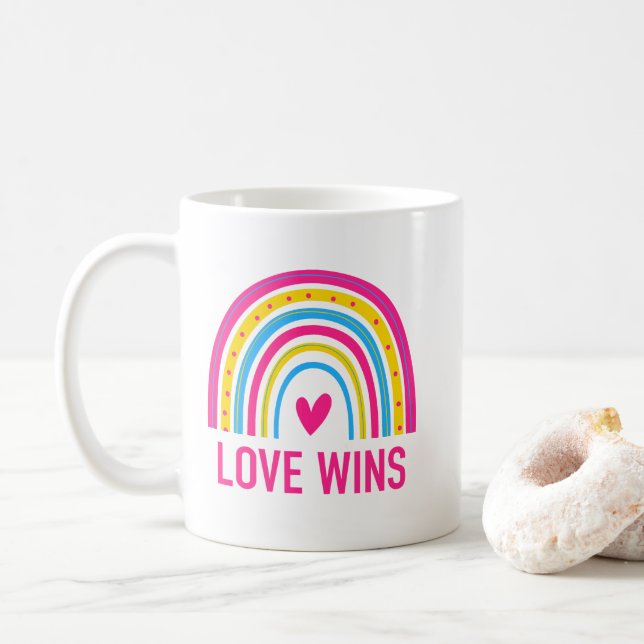 Mug Pansexual Rainbow Love Wins (Avec donut)
