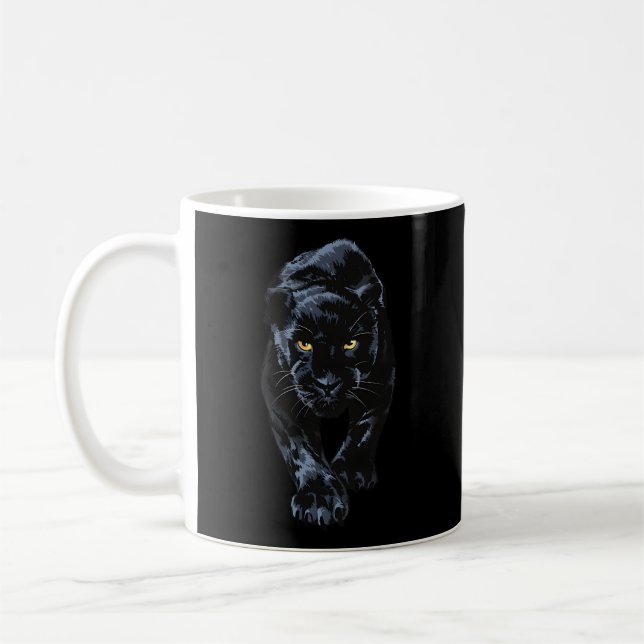 Mug Panthère Noire Marcher Pour Le Léopard Animal Jagu (Gauche)