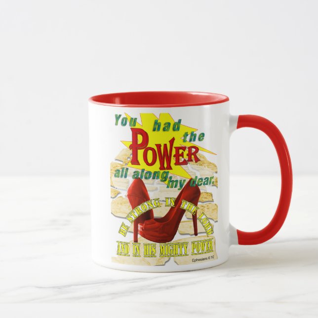 Mug Pantoufles rouges Sytling de puissance de (Droite)
