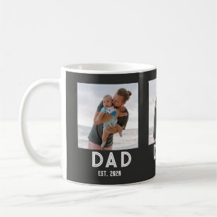Mug Papa a établi un cadeau photo noir pour la fête de