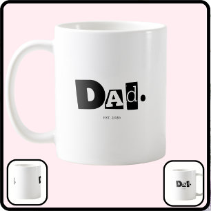 Mug Papa a établi une année personnalisée moderne et a