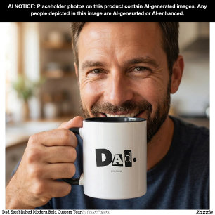 Mug Papa a établi une année personnalisée moderne et a