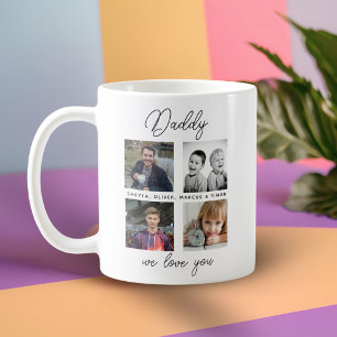 Mug Papa avec enfants Famille Papa 4 Photo Collage