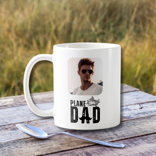 Mug « PAPA AVION » et Avion, 2 Photo, Anniversaire Amu