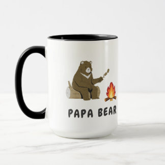 Mug Papa Bear Campfire Art T-Shirt Design For Men