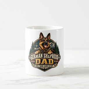 Mug Papa Berger Allemand Fidèle Badge Vintage