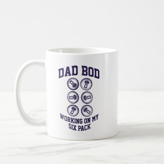 Mug Papa Bod Travaille Sur Ma Chemise Six Pack (Gauche)
