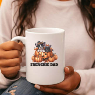 Mug Papa Bouledogue Français Halloween Citrouilles