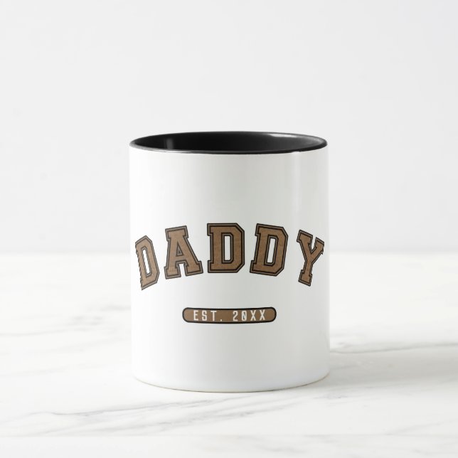 Mug Papa Brown Leather Est. Graphique établi (Centre)