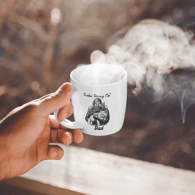 Mug Papa Chat Plongée en Scaphandre Marin (Créateur téléchargé)