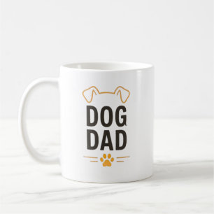 Mug Papa Chien avec Patte Design Simple pour Amoureux