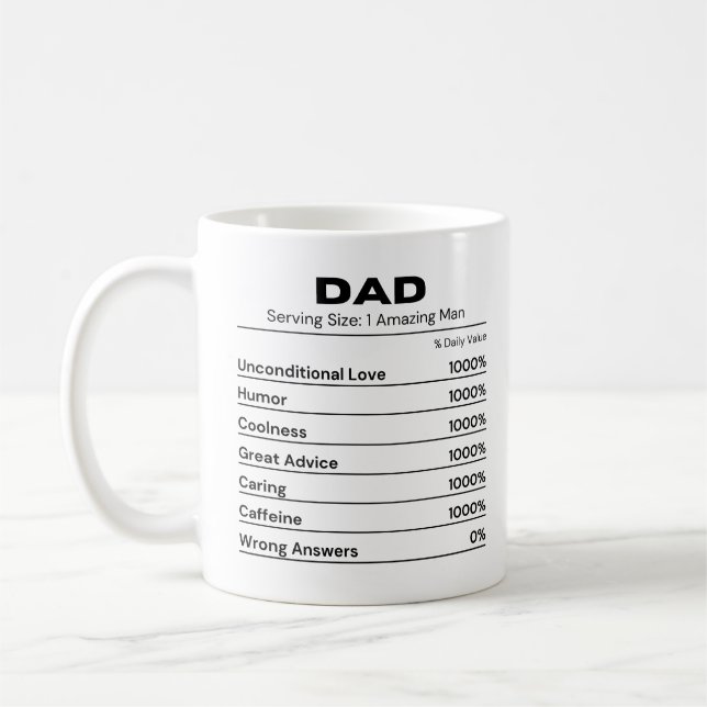 Mug Papa Cool meilleur père Caffeine Lover (Gauche)