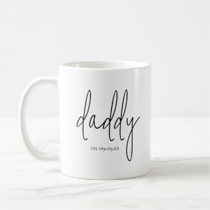 Mug Papa Date d'établissement Nom du bébé Nouveau père