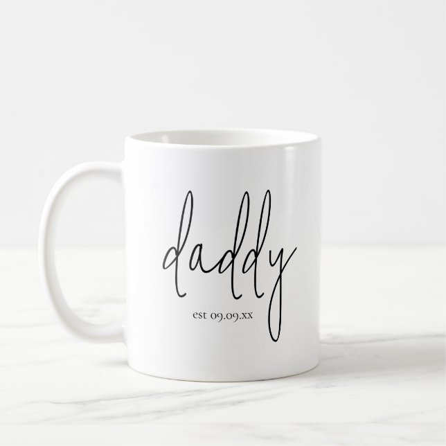 Mug Papa Date d'établissement Nom du bébé Nouveau père (Gauche)