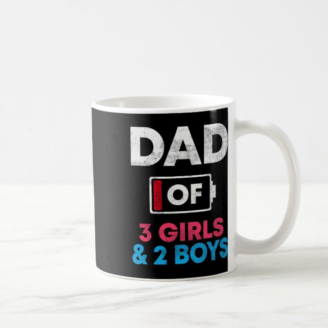 Mug Papa De 3 Filles Et 2 Garçons Ttery Faible Papa Pè (Droite)