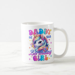 Mug Papa de la fille d'anniversaire Licorne Fleur Fami