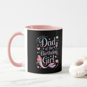 Mug Papa de la fille d'anniversaire sirène