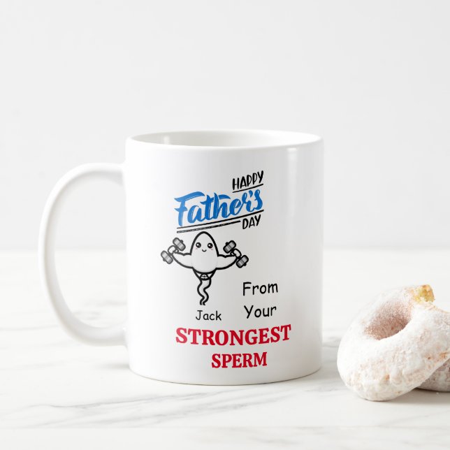 Mug Papa Drôle Bonne Fête des pères De Sperme Le Plus  (Avec donut)