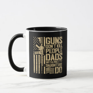 Mug Papa drôle de jolies filles Drapeau patriotique