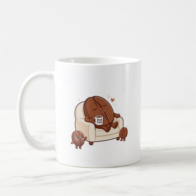 Mug Papa endormi mignon haricot de café  (Gauche)