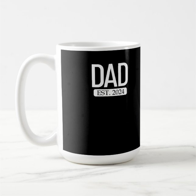 Mug Papa Est. 2024 Femme enceinte Fête des nouveaux pè (Gauche)