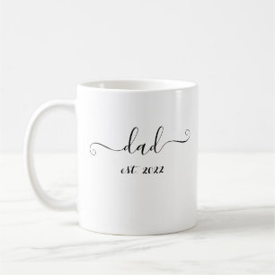 Mug papa est. Cadeau élégant 2022 pour le futur papa