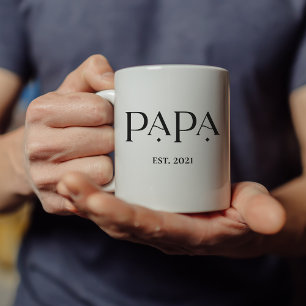 Mug Papa Est. Date avec les noms des enfants   Texte m