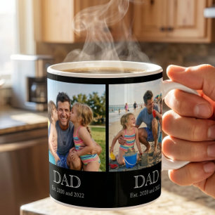 Mug Papa Établ. Blanc Gras Texte Minimal 3 Photos
