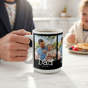 Mug Papa Établit Photo Fun Gras Noir Blanc