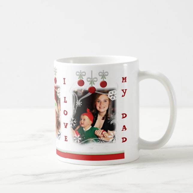 Mug Papa fait sur commande de Noël de photo et de (Droite)