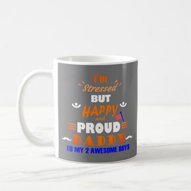 Mug Papa fier de 2 garçons  (Gauche)
